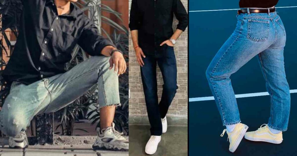 What Color Shoes to Wear with mind blowing Black Shirt and Blue Jeans 